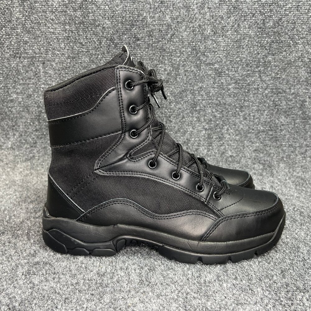 Interceptor Force 6" Steel Toe Tactical Boots Mens Size 7.5 Black Leather Combat